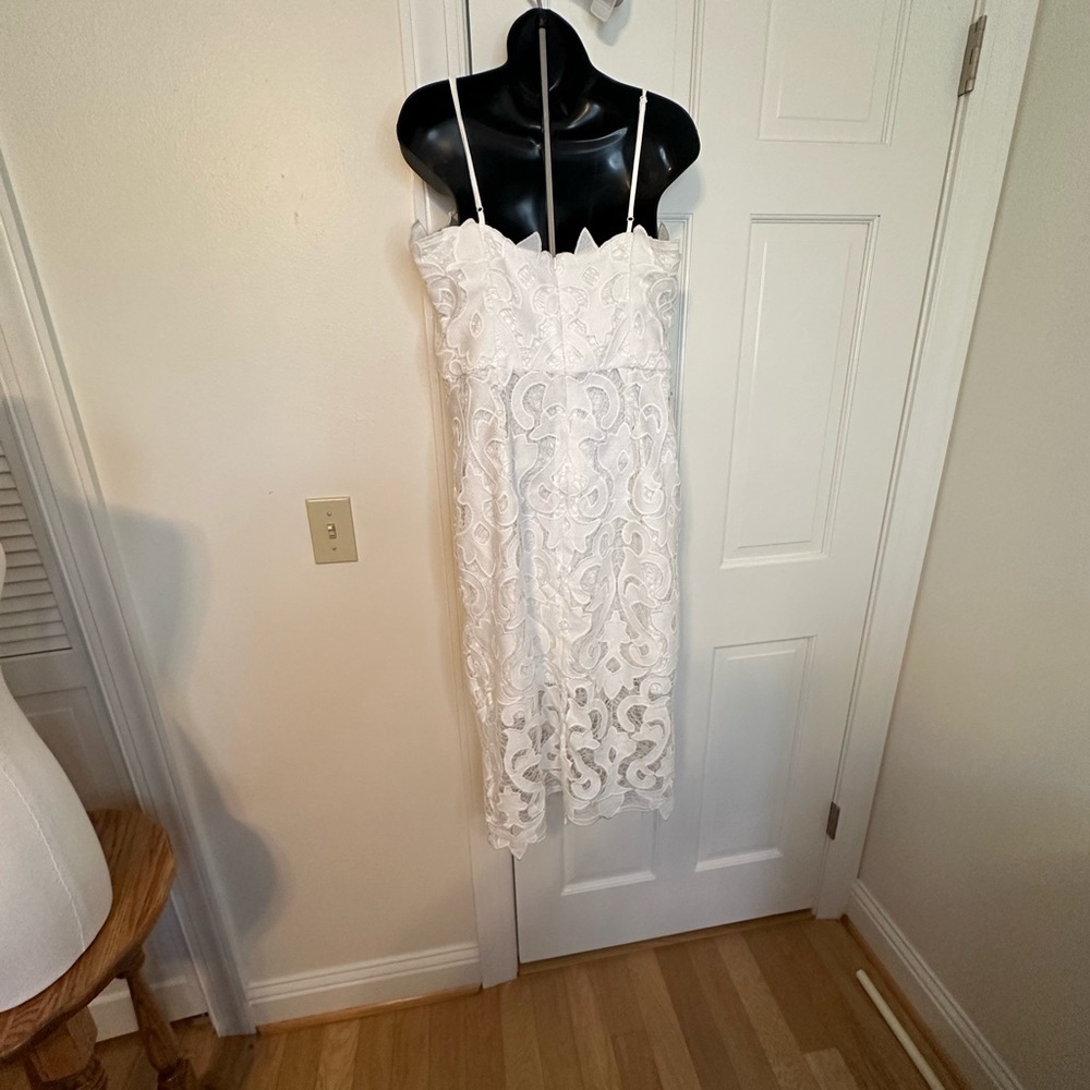 Bardot Women’s Lina White Lace Sheath Spaghetti Strap Dress Size 10 NWT - Picture 7 of 14
